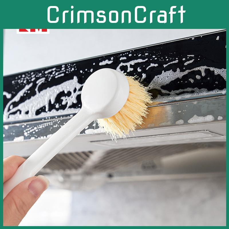 Long Handle Dish Scrubber For Pots And Pans With Ergonomic Plastic Grip For Kitchen Use