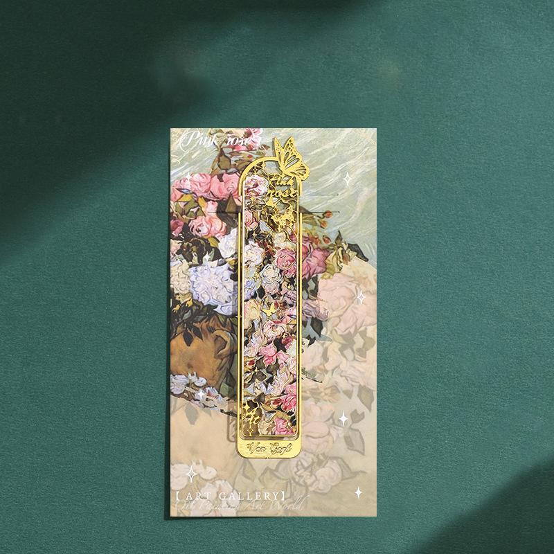 Creative Metal Chinese Style Hollow Bookmark Retro Flower Bookmark Metal Bookmark School Supplies for Children