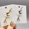 Metal Horsewhip Brooches Women Unisex 2-color Horse Head Whip Party Casual Brooch Pins Gifts