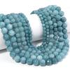 1 Strand 4/6/8/10/12mm Natural Aquamarine Stone Beads Dark Blue Round Loose Gem Beads For Jewelry Making DIY Bracelet Necklace