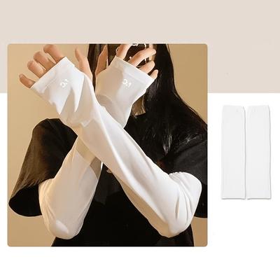 1PAIR Sunscreen Ice Sleeves Women's Summer Ice Silk UV Protection New Sleeves Loose and Enlarged Breathable Cycling Sleeves