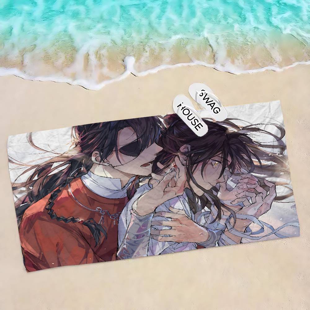 Anime Heaven Officials Blessing Microfiber Printed Beach Towel Mountain Climbing Yoga Beach Swim Running Absorbent Soft Towel