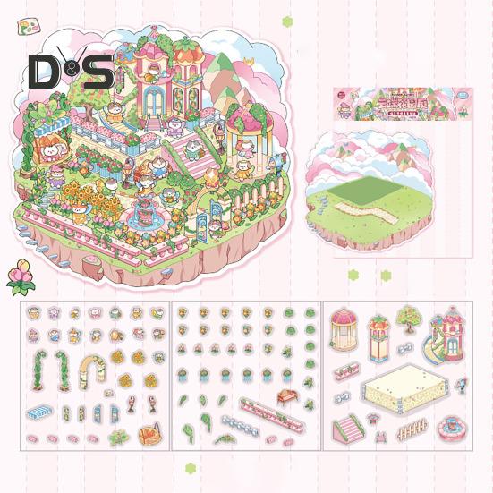 4 Buc. Autocolante 3D pentru Scene DIY, Autocolante Cartoon cu Pisici pentru Timp Liber pentru Adulți, Adolescenți, Copii, Creează-ți Propria Scenă, Autocolante pentru Reducerea Stresului