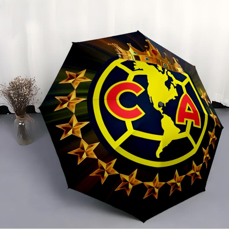 Club América Fashionable Automatic Opening/Closing Folding Umbrella. Portable and Foldable, Ideal for Gift, Travel, and Daily Use.