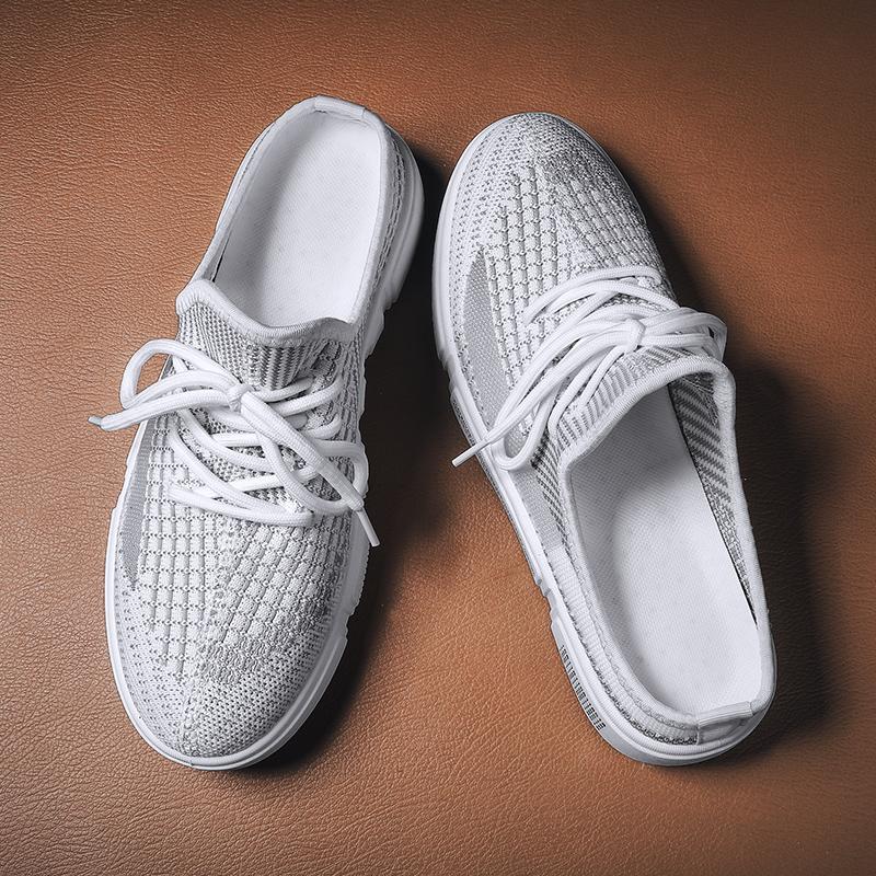 Fashion New Canvas Shoes Mesh Half Tray Shoes Men's Summer Lazy Slippers Student Casual Shoes Sports Fashion Hollow Breathable Sandals
