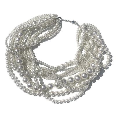 [MAHINA] Volume Pearl Necklace, 10-strand Necklace, Japanese Pearls, Wedding, Pearls, Korean Fashion, Overseas Fashion, Korean, Y2k, Vintage