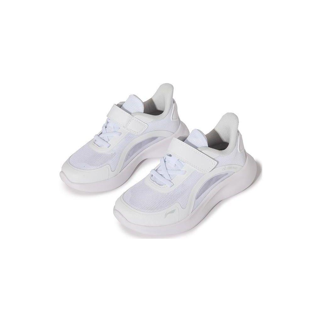 Li Ning Kids Non-Slip Shock Absorbing Durable Lightweight Casual Shoes Kids Shoes Standard-White YKNS038-3