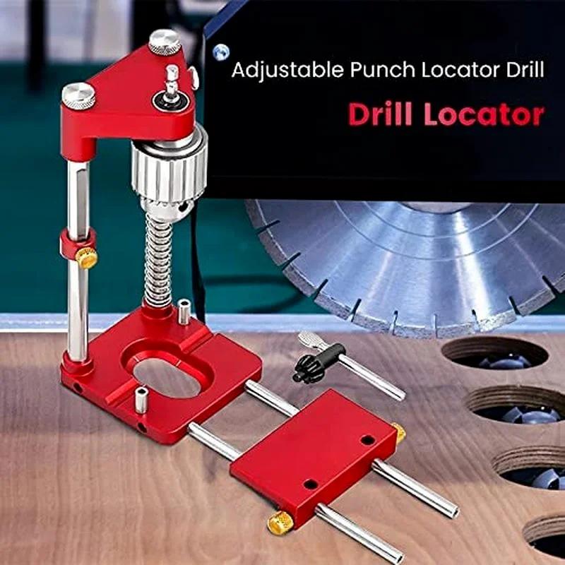 Drilling Locator Precision Woodworking Drilling Locator Household Alloy Steel Woodworking Drilling Guide Tool DIY Furniture Tool