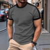 2025 Summer Men's Color Block Casual T-Shirt - European/American Fit