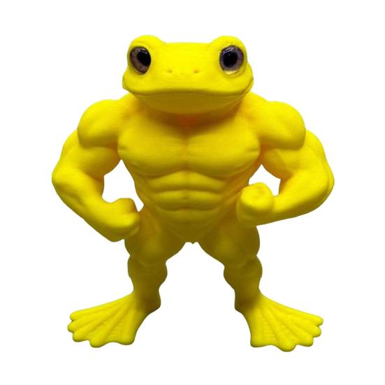 

3D Printed Muscle Frog Statue PLA Standing Frog Figurine Home Office Desktop Decoration Ornament Fitness Enthusiasts Gift жёлтый