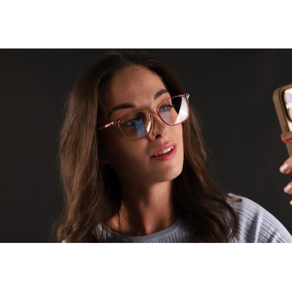 Full Rim Square Transparent Brown Smartbuy Collection Halyn Blue Light Block 249 C3 Fashion Women Eyeglasses