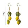 Czech glass lemon earrings Light weight fruit food earrings can love Kawaii earrings Pastoral earrings for her birthday present