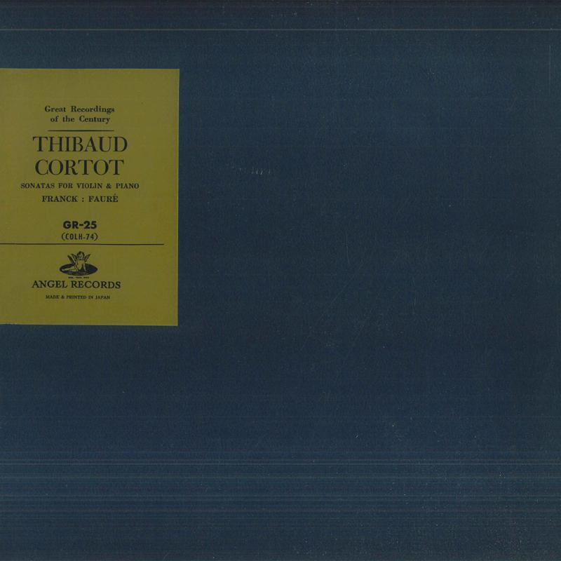 

LP Record JACQUES THIBAULT ALFRED CORTOT Franck Faure violin sonatas GR25 ANGEL Japan Classical Used