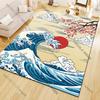 15 Sizes Japanese Style Kanagawa Pattern Rug for Living Room Area Carpet Bathroom Mat Creative Doormat Bedroom Mat Home Décor