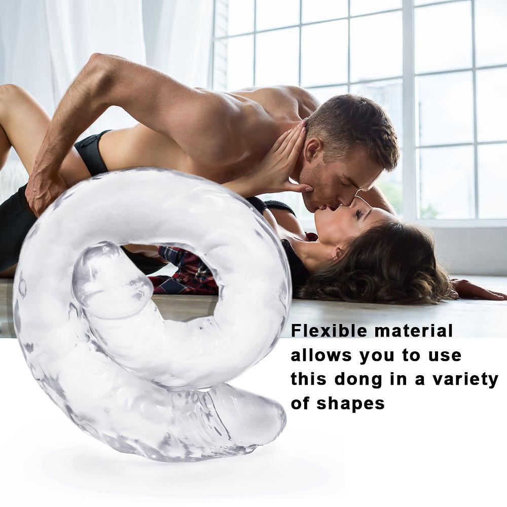 Consolador suave doble realista para lesbianas, tapón Anal vaginal, pene postizo, Juguetes sexuales para mujeres, parejas, productos para adultos Gay
