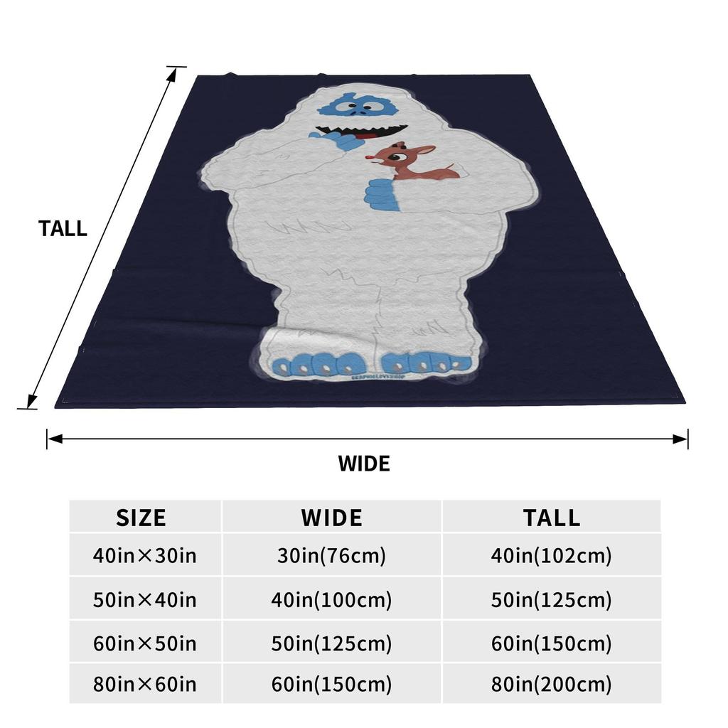 Christmas Abominable Snowman With Rudolph Blanket Flannel Sofa Throw Blanket for Home Bedroom Outdoor Throws Bedspread Quilt