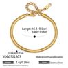 Stainless Steel Bracelet for Women 18K Gold Plated Marquise Rhinestone Link Chain Bracelet Waterproof Fashion Jewelry