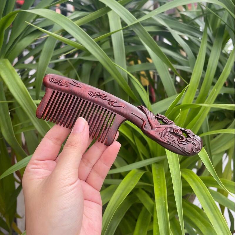 Natural Red Sandalwood Carved Massage Comb