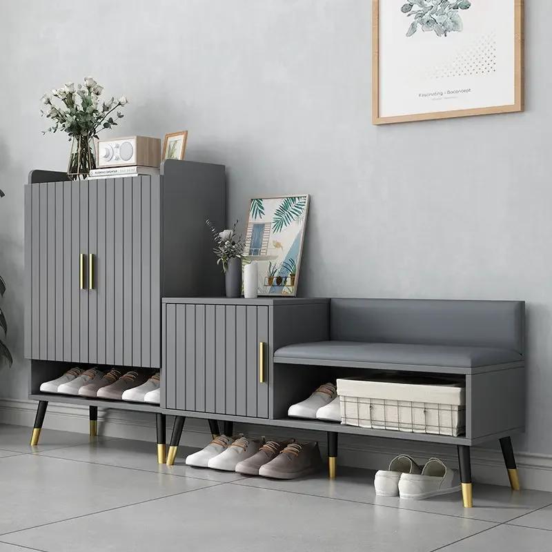 Modern Light Luxury Shoe Rack Integrated Household Large-capacity Shoe Cabinet Shoes Stool Storage Locker