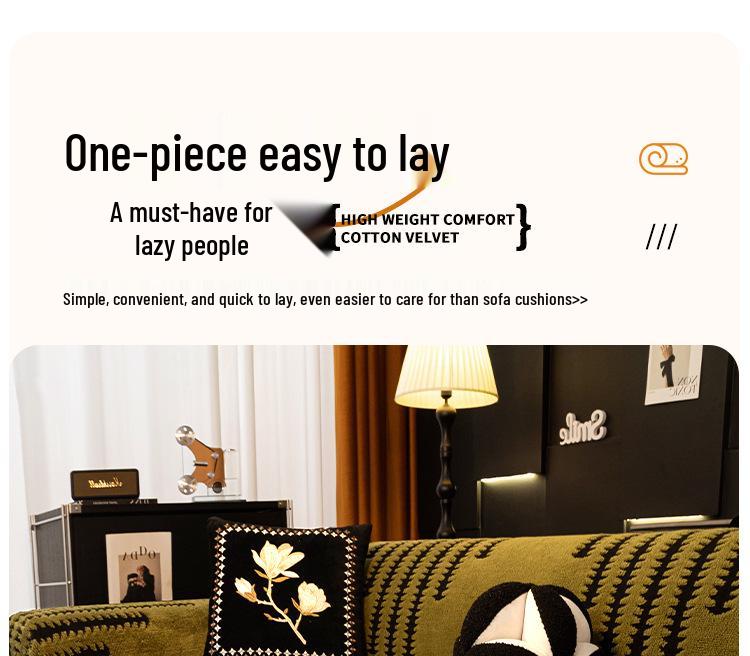 2025 High-End Plush Sofa Towel: Full-Wrap Thickened Cover for Spring & Autumn