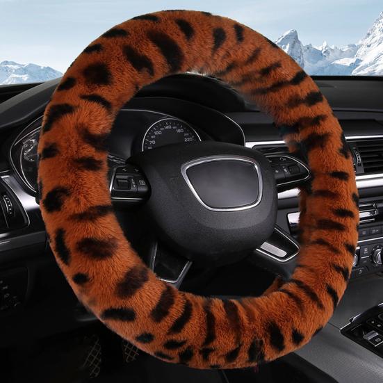 Bilrattkåpa Mjuk Luddig Varm Rattkåpa Vinter Plysch Biltillbehör