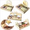 Wooden Ornaments Table Decorations for Breakfast Dinner Dessert Pastry