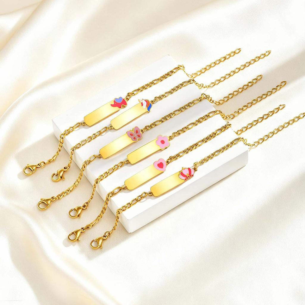 Name Free Customized Bracelet for Baby,Cute Birthday Anniversary Personalized Info Customization Bracelets,Link Chain Bracelet