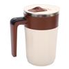   Self Stirring Coffee Mug with Temperature Display Rechargeable Automatic Magnetic Stirring Cup for   Travel Stainless Steel Beige Brown  