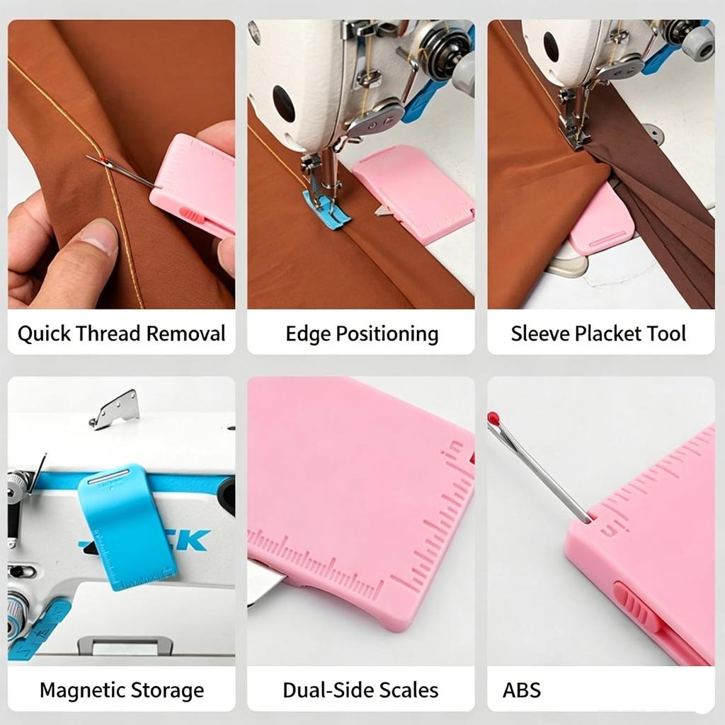 Piede Manicotto Guida Cucitura Magnetico a Doppia Scala Strumento & Scucitore–Strumento Multifunzionale Con Infila Aghi Facile Margine di Cucitura & Rimozione Punti