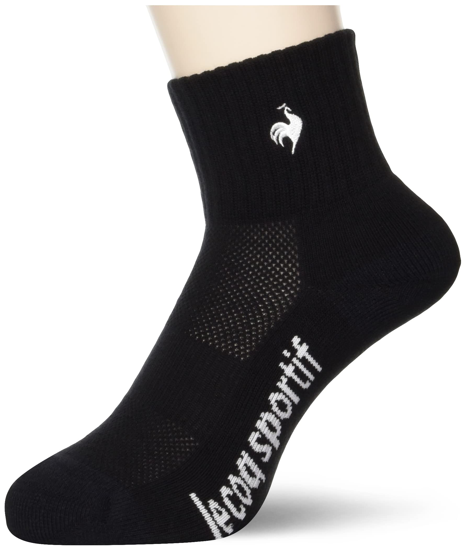 

Le Coq Sportif Tennis Short Socks with Arch Pile and Mesh Made in Perfect for Gym Sizes Support, Y-Heel, Sole, Instep, Japan, Training, Black, 25-27