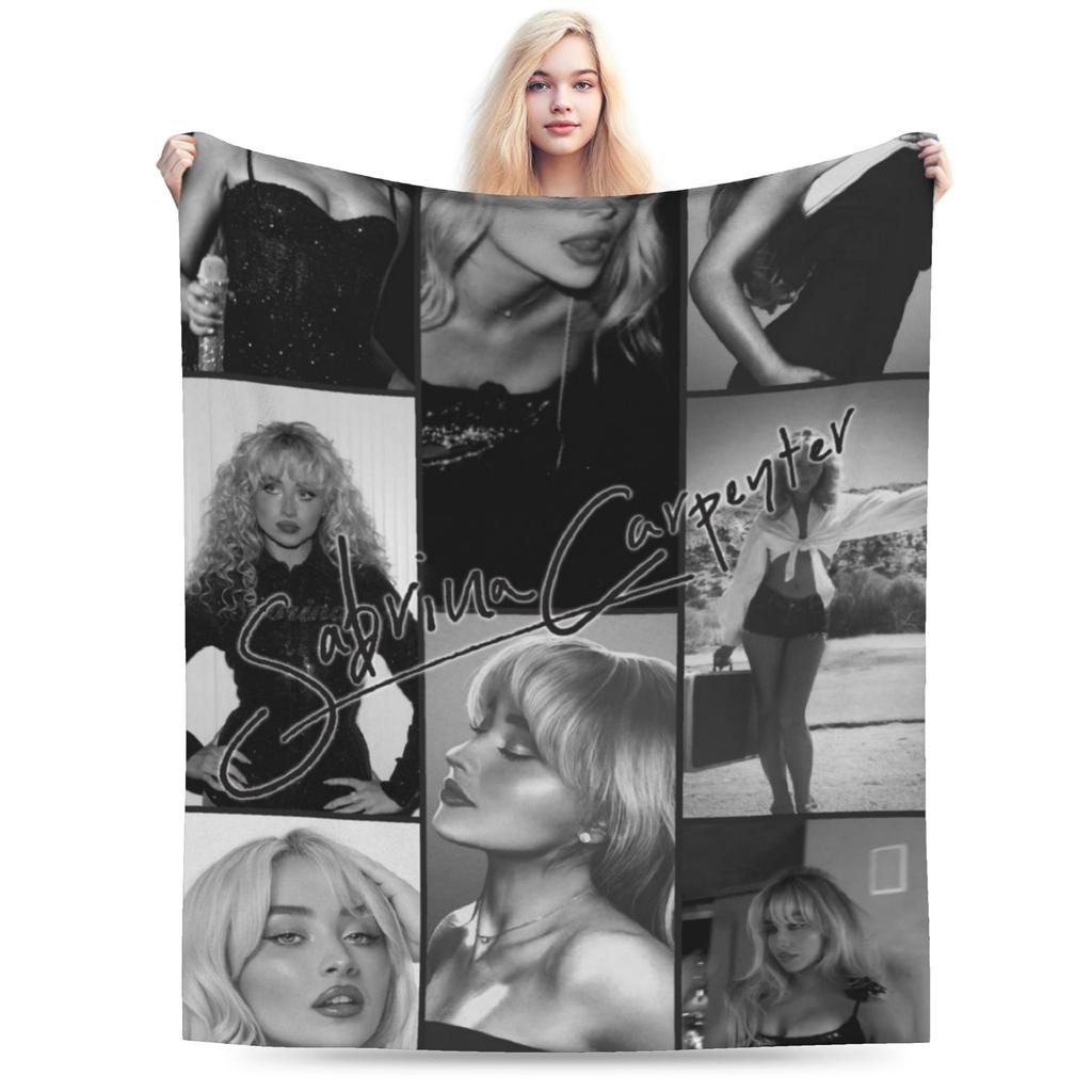 Super Soft Sabrina Carpenter Throw Blanket Premium Fleece Flannel Lightweight Bed Blanket Cozy Warm Blankets All Season Use