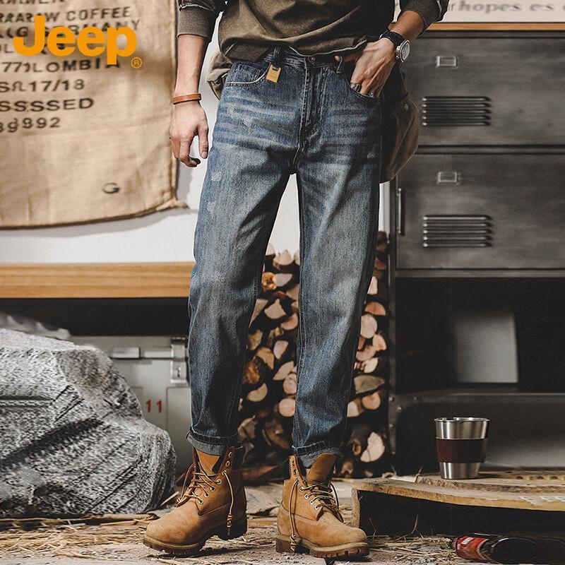 Jeep Men's Loose Straight Fit Jeans