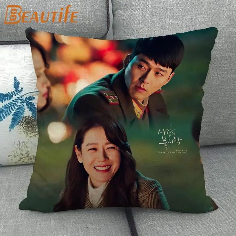 Custom Crash Landing On You Hyun Bin KPOP Pillowcase 45X45cm Wedding Decorative Eco-Friendly Cotton Linen Fabric Pillow Case