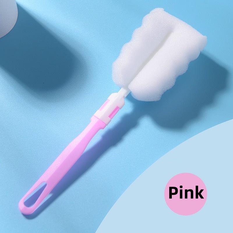 

Губчатая щетка для мытья чашек с длинной ручкой, очиститель для бутылочек с водой, скребок для детских бутылочек, кухонные кружки, чашки, термосы 10PCS розовый