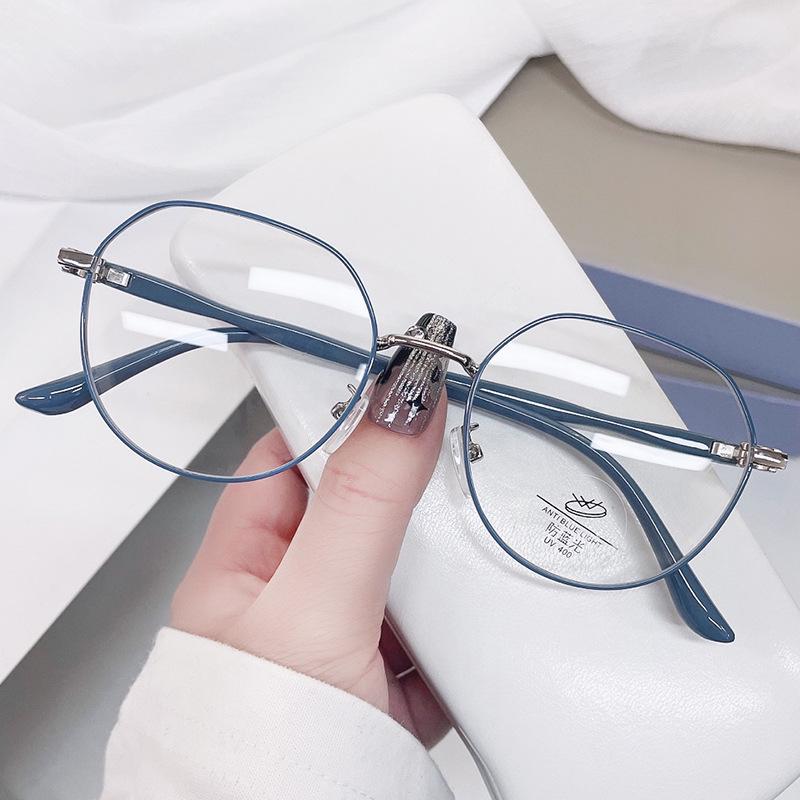 

Новые модные металлические анти-синий свет ретро круглые очки для женщин - стильный, легкий и простой дизайн