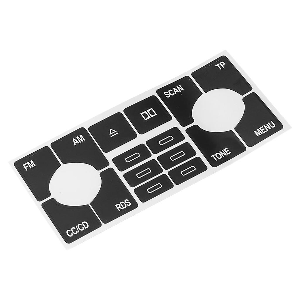 Car Radio CD Aufkleber Reparatur Getragen Knopf Schalter For A4 B6 For A6 C5 High Grade Vinyl Black Overlay, White Lettering And
