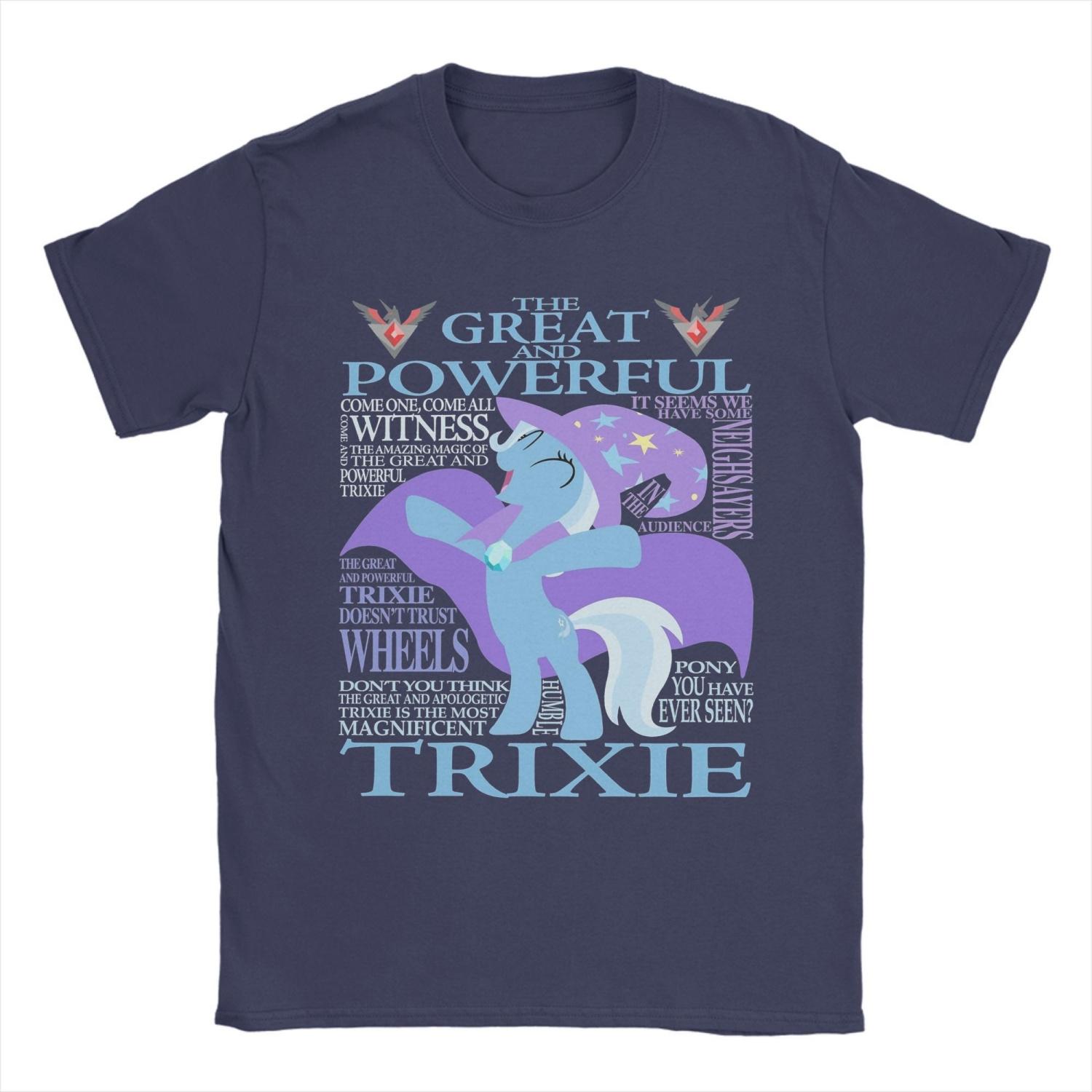 

Большая и Могучая Трикси MLP Футболка для Мужчин Женщин Модная Хлопковая Футболка Футболки с Коротким Рукавом Идея для Подарка Одежда S чёрный