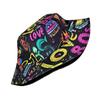 Cross-border Spring Summer Retro Women's European American Cartoon Fisherman Bucket Hat 100% Polyester Breathable Button Outdoor