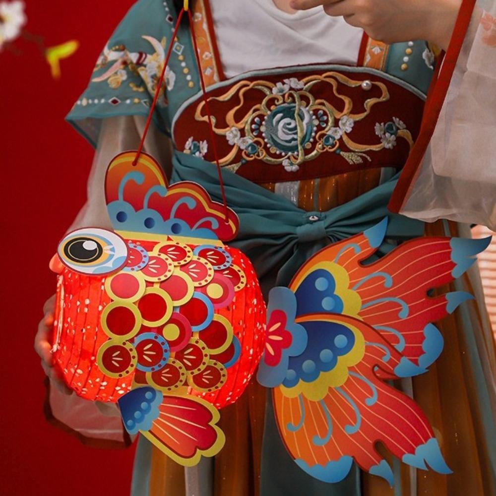 

Hand Made Middle Autumn Festival Lantern Paper Mid Autumn Lotus Lantern Women Style H