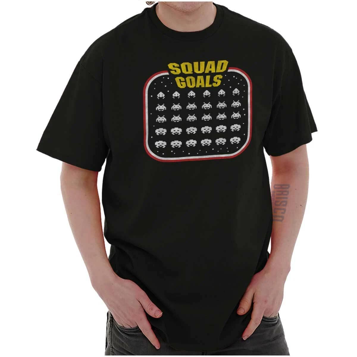 Funny Gamer Squad Goals Gaming Joke Retro Womens or Mens Crewneck T Shirt Tee XL