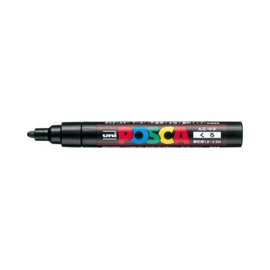 

Ручка Mitsubishi Pencil Medium Round на водной основе, Posca, Точка, Наконечник, Черный, PC5M.24 чёрный