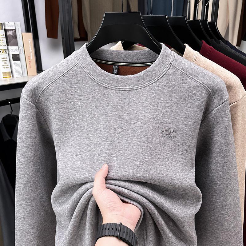 

7A Antibacterial Graphene Plus Men s Thick Velvet Hoodie - 2025 Autumn/Winter Warm Round Neck Style M