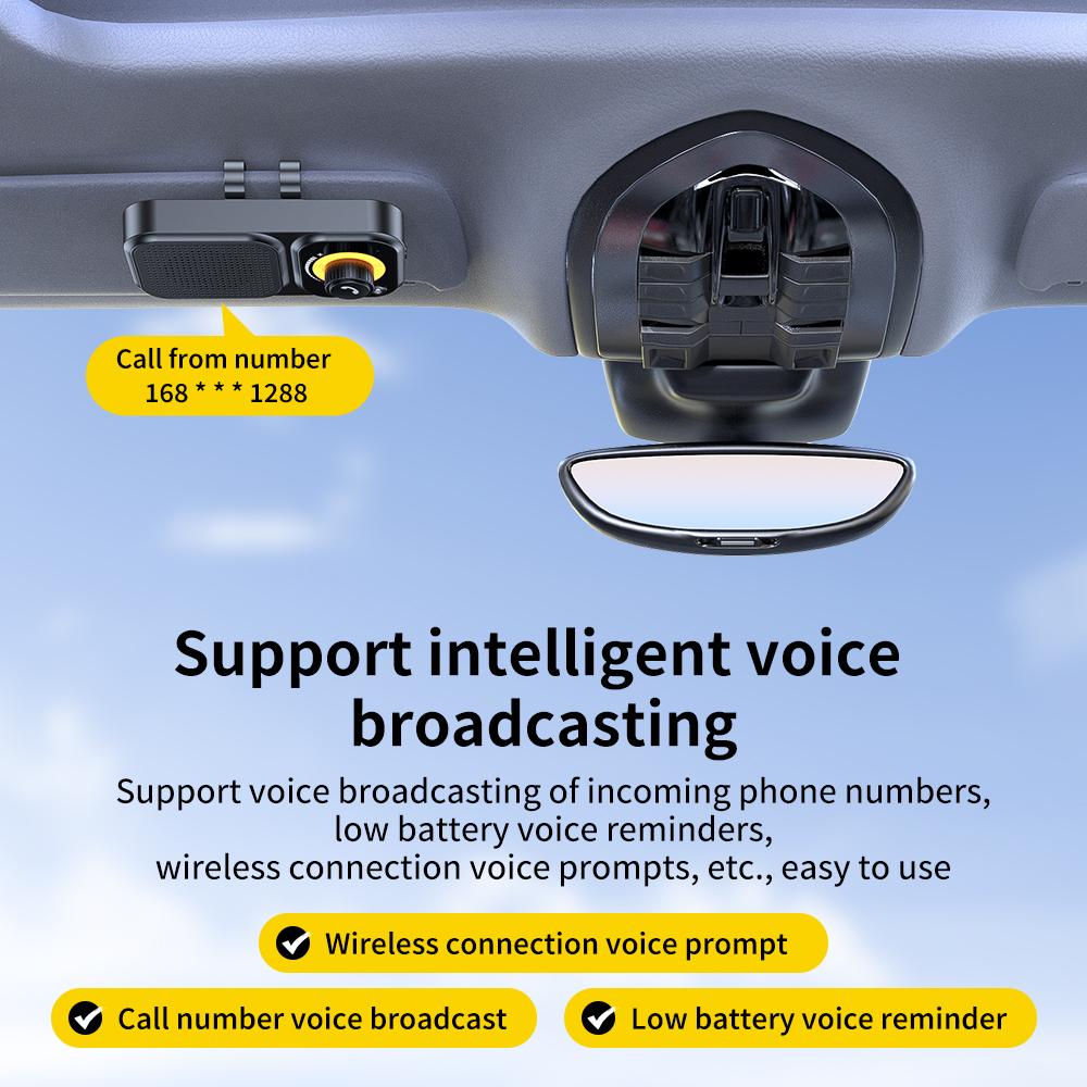 Bluetooth 5.4 Handsfree Car Kit Wireless Bluetooth Adapter Receiver Speakerphone MP3 Music Player with Car Sun Visor Clip Auto Accessories