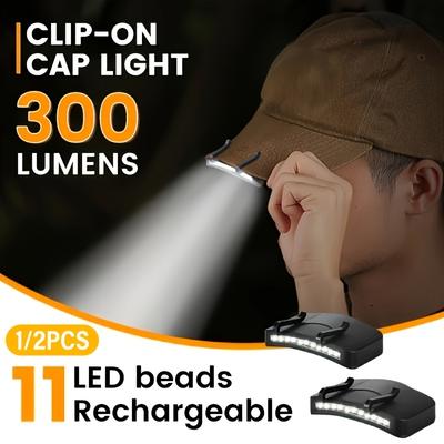 Portable Super Bright 11 LED Headlamp Hat Clip Flashlight Light for Night Fishing Camping Outdoor Hiking Battery Powered COB Light