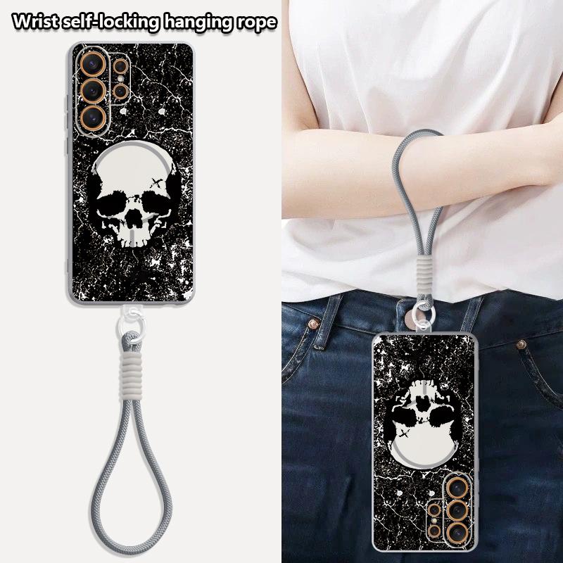 Skull Skeleton Pattern Case For Samsung S26 Ultra S25 FE S24 S24 Plus A57 A37 A17 A56 A36 A16 A55 A35 A15 A54 5G Hybrid Magnetic Matte Cover