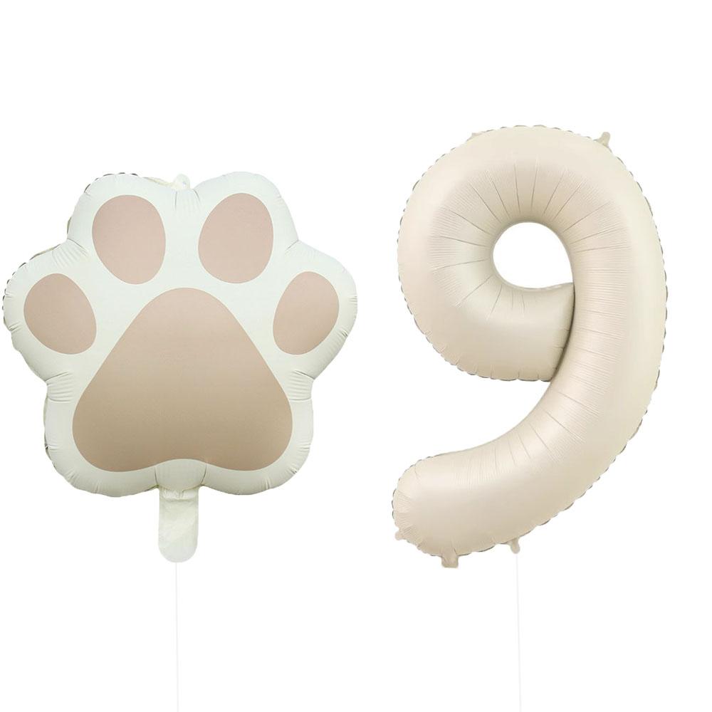 2 Pieces/Set Let Us Pawty Big Dog Paws Aluminum Balloons 32 Inch Figure 1 2 3 4 Year Old Birthday Party Decoration Balloon Baby