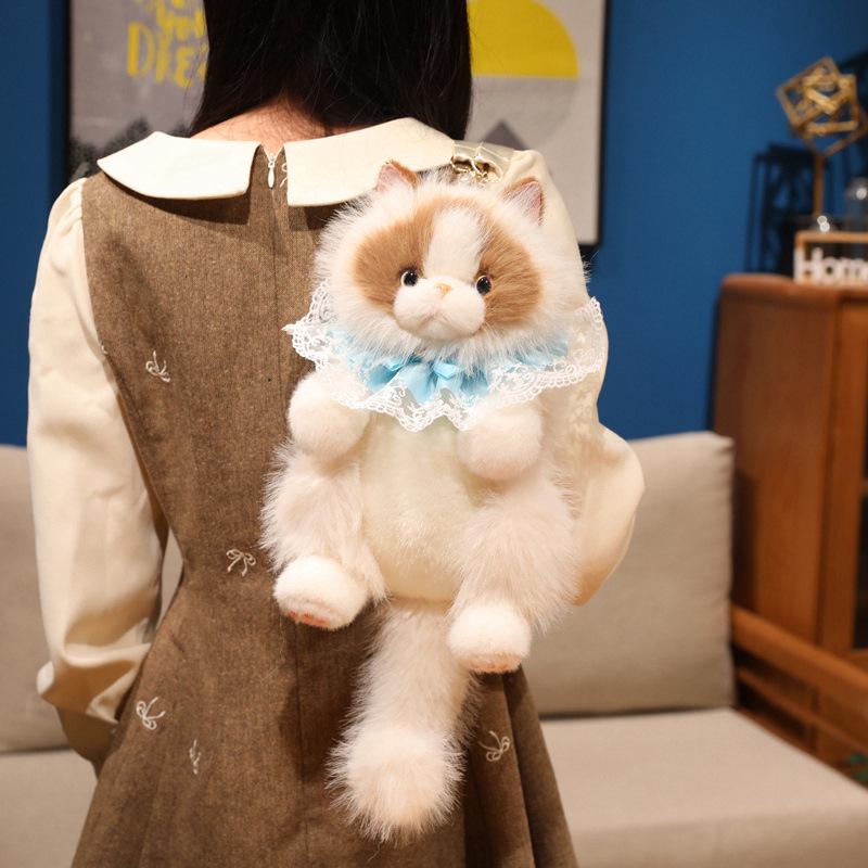 Meowing Cat Plush Backpack with Sound