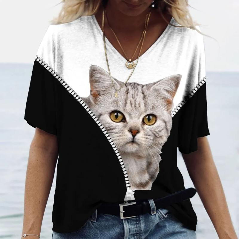 3D Printed Fashion Women's T-shirt Is Breathable and Versatile in Summer