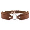 DIEZI Harajuku Gothic Cosplay PU Leather Choker Necklace For Women Men Punk Sexy Circle Pendant Torques Necklace Gift Jewelry