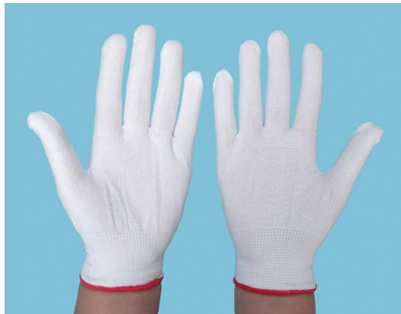 Wear-Resistant White Nylon Elastic Anti-Static Work Gloves
